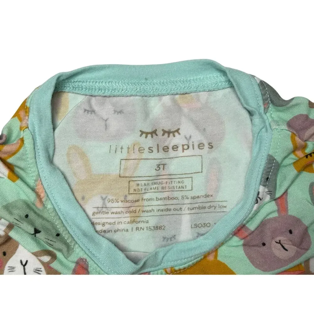 Little Sleepies Bamboo Rad Rabbits Pajama Pants Set Toddler 3T Easter Whimsygoth
